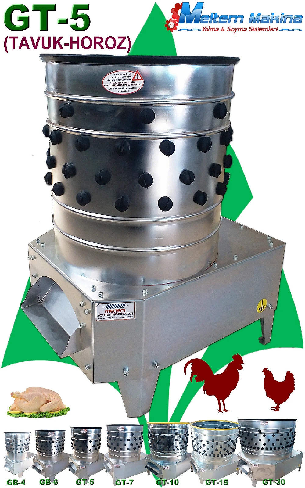 GT5 TEK TAVUK TÜY YOLMA MAKİNESİ