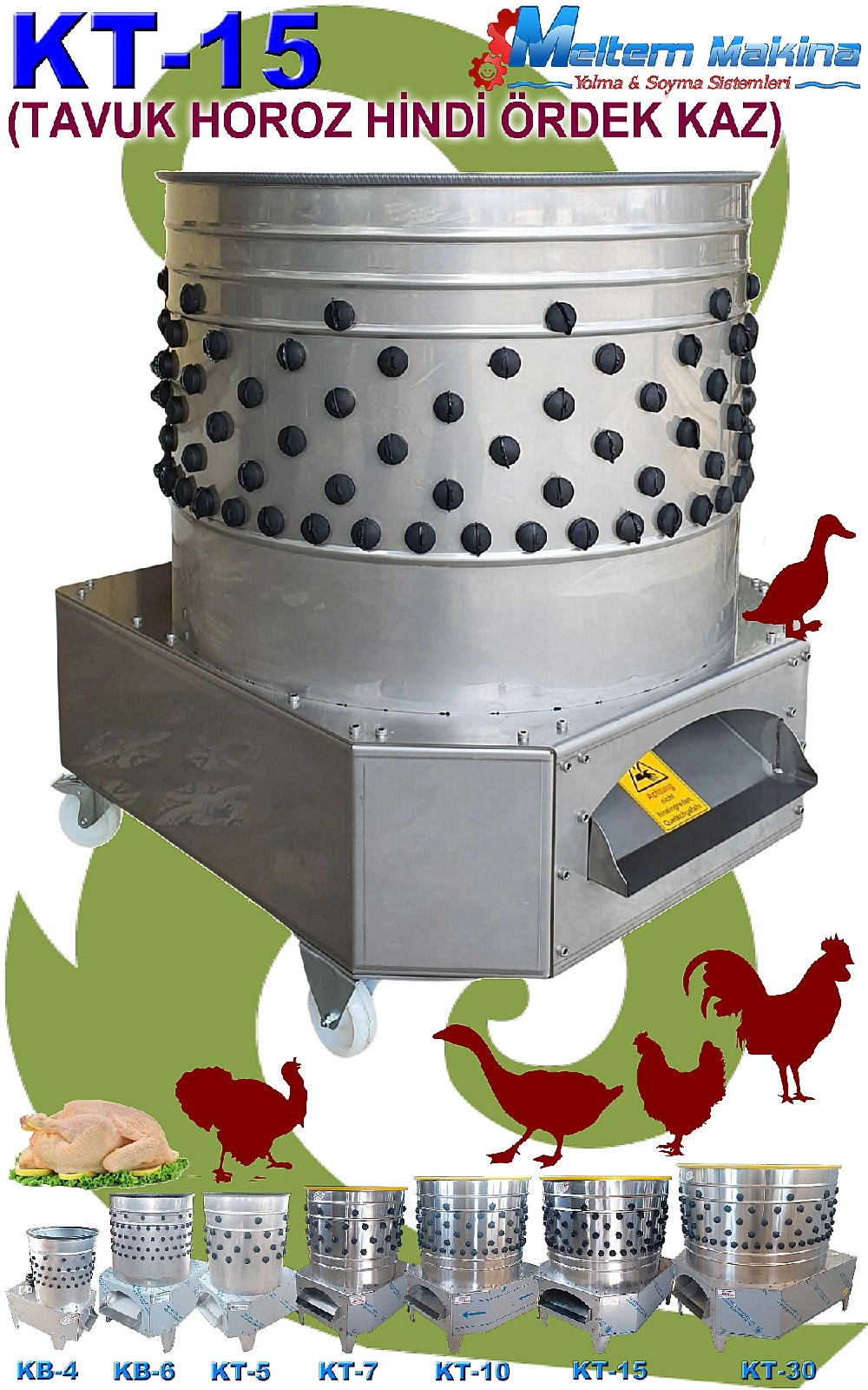 KT15 TAVUK ÖRDEK HİNDİ KAZ TÜY YOLMA MAKİNESİ